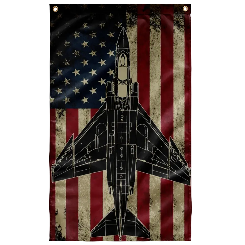 McDonnell Douglas F-4 Phantom II Fighter Airplane Military Flag