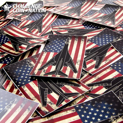 B-1 Bomber American Flag Sticker