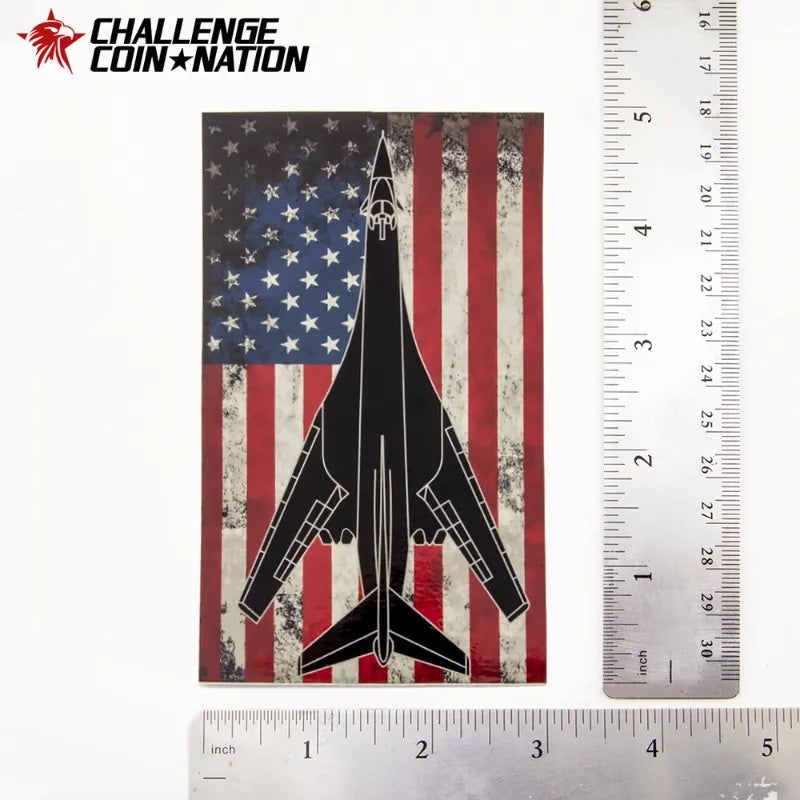 B-1 Bomber American Flag Sticker