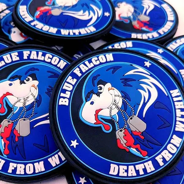 Picture of a blue falcon morale patch