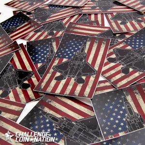 F-22 Fighter American Flag Sticker