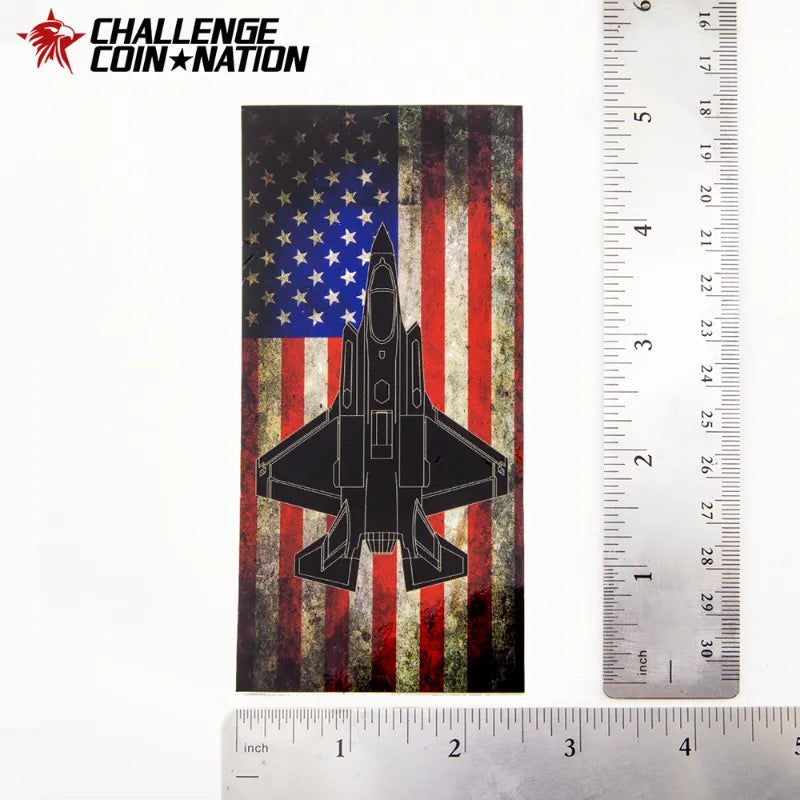 F-35 Fighter American Flag Sticker