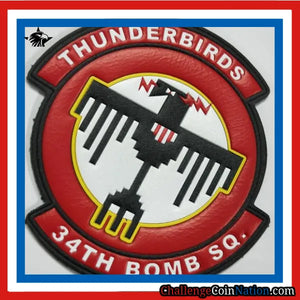 USAF 34th Bomb Squadron Thunderbirds - Leather Patch