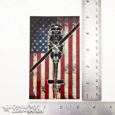 UH-1 Huey American Flag Sticker