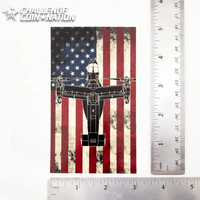 V-22 Osprey American Flag Sticker