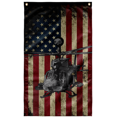 US Army Bell OH-58D Kiowa Helicopter Flag