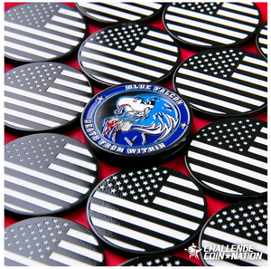 Limited edition blue falcon challenge coin from challenge coin nation