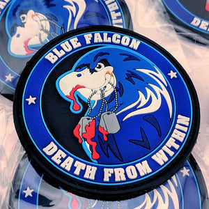 Picture of a blue falcon morale patch