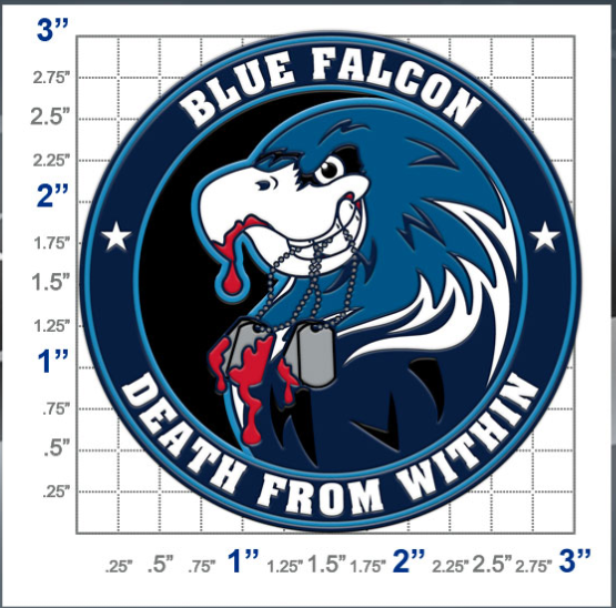 Picture of a blue falcon morale patch