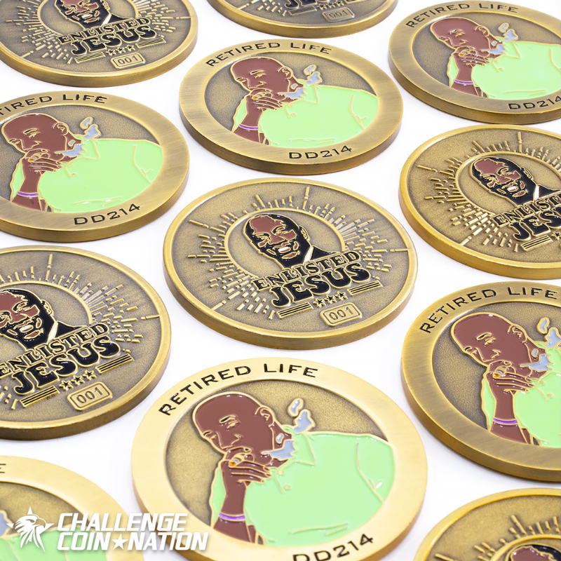 Enlisted Jesus Challenge Coin - Retired Life