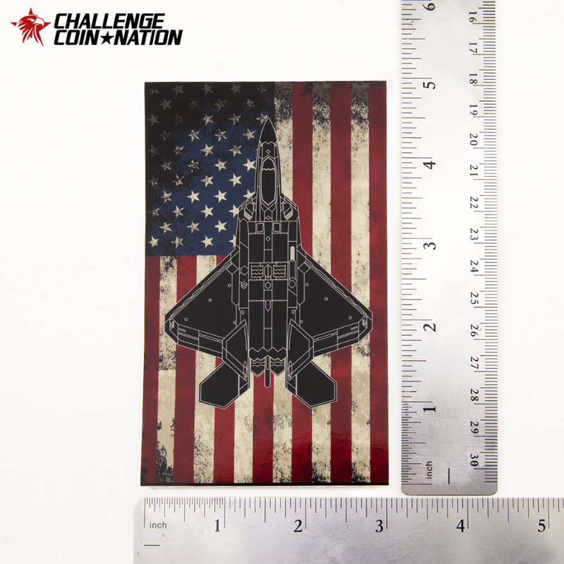 F-22 Fighter American Flag Sticker