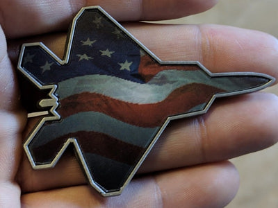 USAF Lockheed F-22 Raptor 3D Holographic Challenge Coin