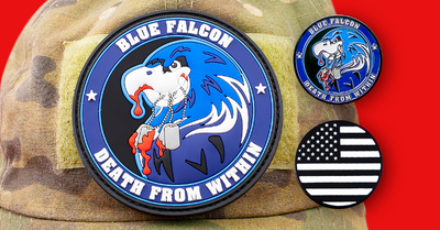 Limited edition blue falcon challenge coin from challenge coin nation