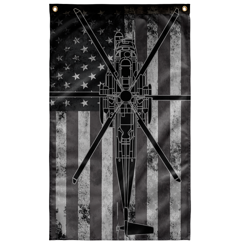 MH-53 Combat Helicopter US Flag