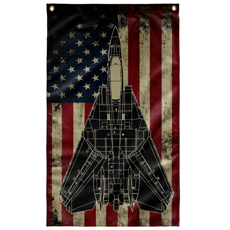 US Navy F-14 Tomcat Colorized Display Flag