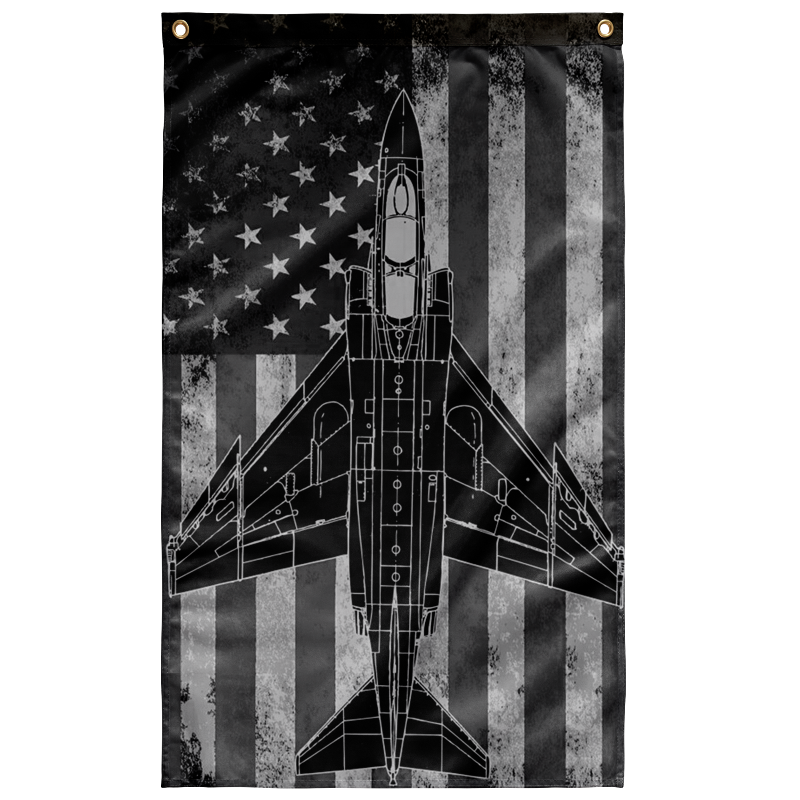 US Navy F-4 Phantom Airplane Display Flag